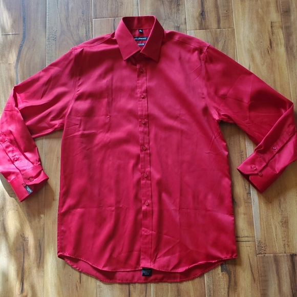 NWOT Bellissimo Men's Dress Shirt - Red 16R 32/33 - Picture 4 of 8